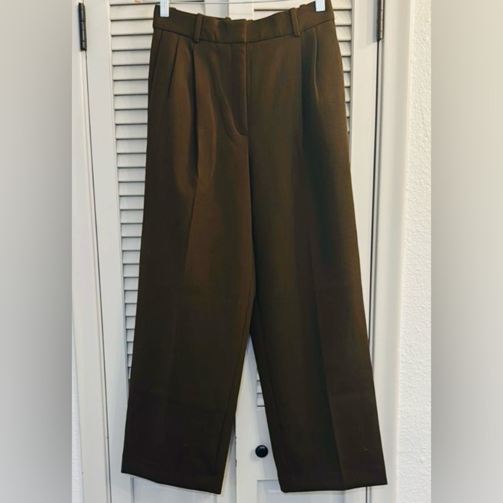 Aritzia Babaton Brown Collins Wide-Leg Pants